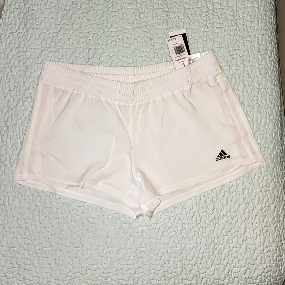 Womens Adidas white shorts-Large